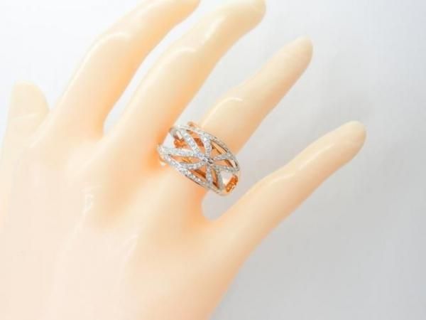 大人可愛い！リボン モチーフ 1ct ダイヤモンド K18 WG リング 鑑別付 レディース リング ダイヤモンド リボン 指輪 K18 WG ホワイトゴールド