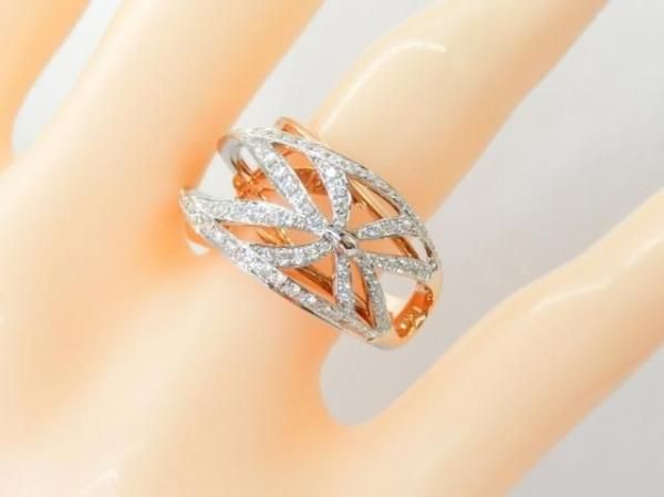 リボンモチーフ ダイヤモンドリング D 0.68ct K18PG/WG BOUTIQUE