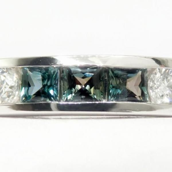 カラーチェンジ抜群！アレキサンドライトダイヤモンドハーフエタニティk14リング プリンセスカットアレキサンドライト ダイヤモンドハーフエタニティ