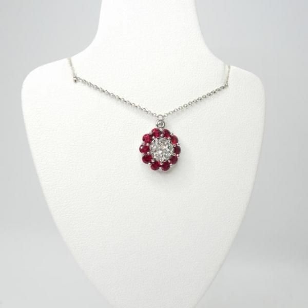 ピジョンブラッドカラールビー ダイヤモンドネックレス R 0.85ct