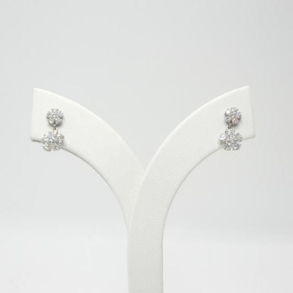 フラワーモチーフ ダイヤモンドピアス D 0.68ct Pt900 BOUTIQUE LINE