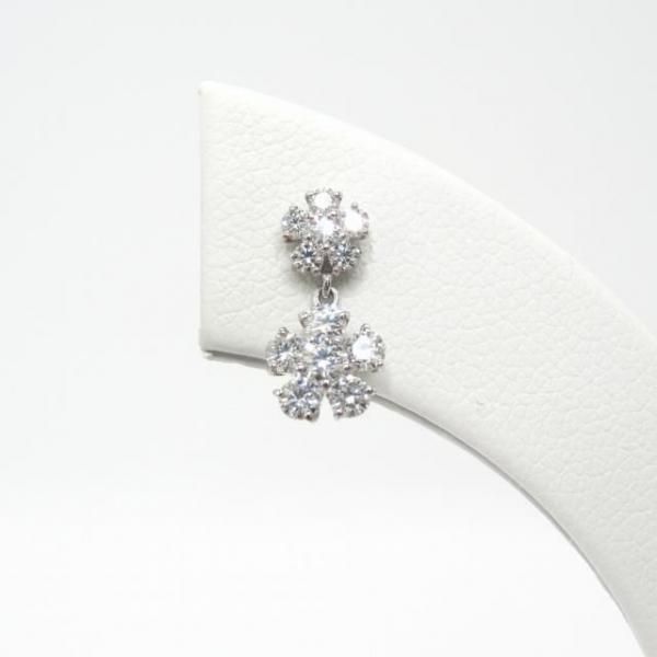 ピアス pt900 ダイヤモンド フラワー イヤークライマー ピアス pt900