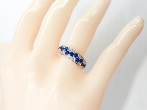 サファイアリング ダイヤモンド装飾 サファイア ダイヤモンドフラワーモチーフリング SA 1.67ct D 0.21ct