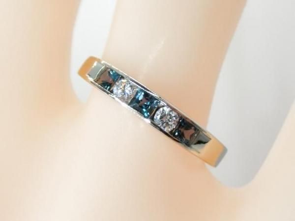 プリンセスカットアレキサンドライト ダイヤモンドハーフエタニティ