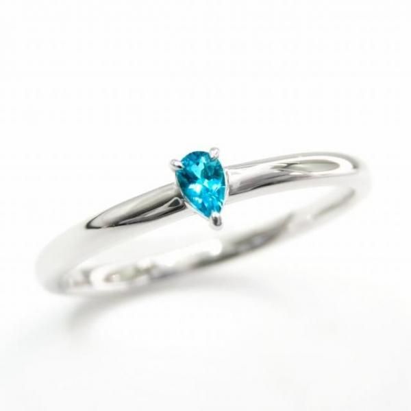 パライバトルマリン ダイヤモンドリング PA 0.07ct Pt900 日独宝石研究