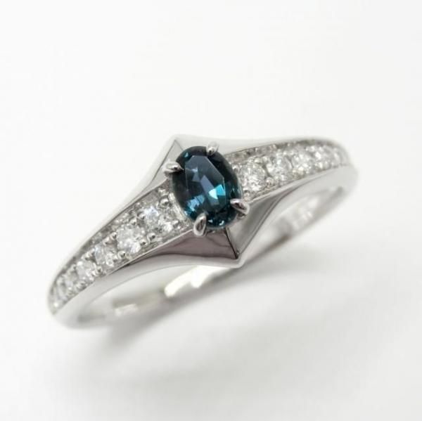 アレキサンドライト ダイヤモンドリング AX 0.26ct D 0.15ct Pt900 日