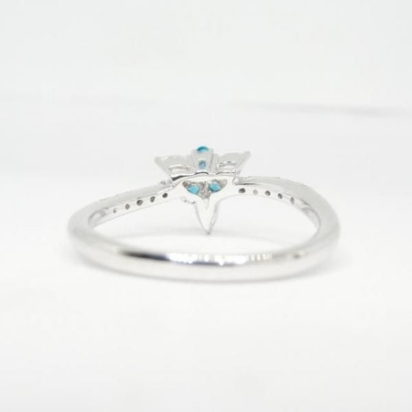 ブラジル産パライバトルマリン ローズカットダイヤモンドリング PA