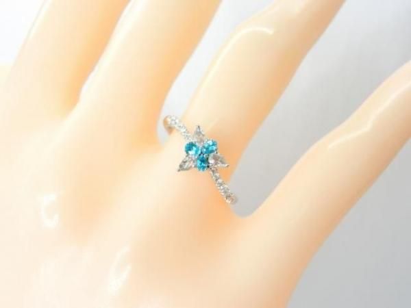 ブラジル産パライバトルマリン ローズカットダイヤモンドリング PA