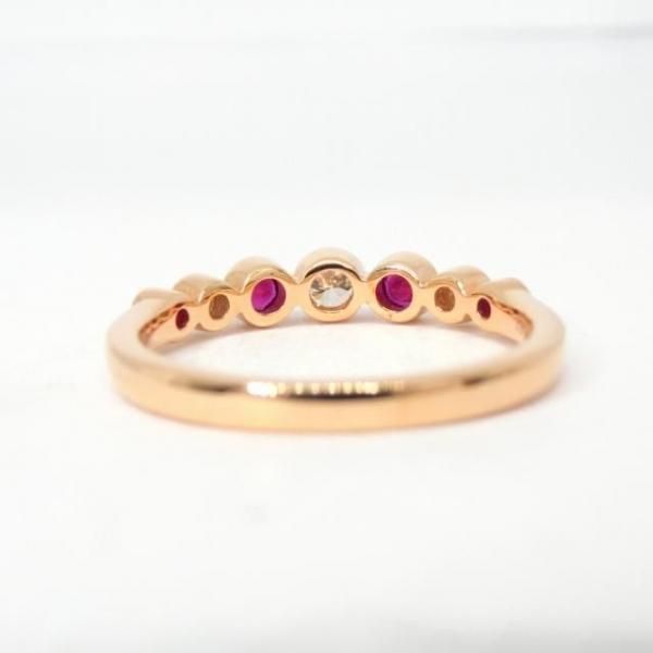 ダイヤモンド ルビーハーフエタニティリング D 0.21ct R 0.28ct K18PG