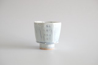 ҡѤݡB/ Porcelain Tatara(slab building) sake cup B
