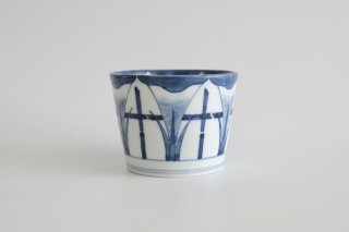 器峰窯　蕎麦猪口　朝顔 / Blue and white porcelain cup Morning glory (Soba choko)