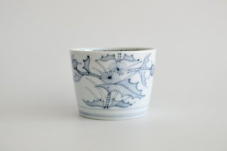 器峰窯　蕎麦猪口 アザミ / Blue and white porcelain cup Thistle (Soba choko)