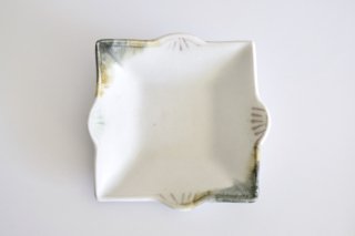 ҡ黮 ޥå / Porcelain Tatara(slab building) plate matte