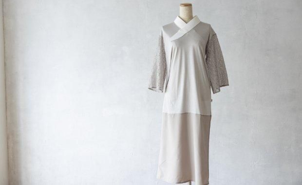 七緒 ふあんじゅスリーブ グレー 長襦袢