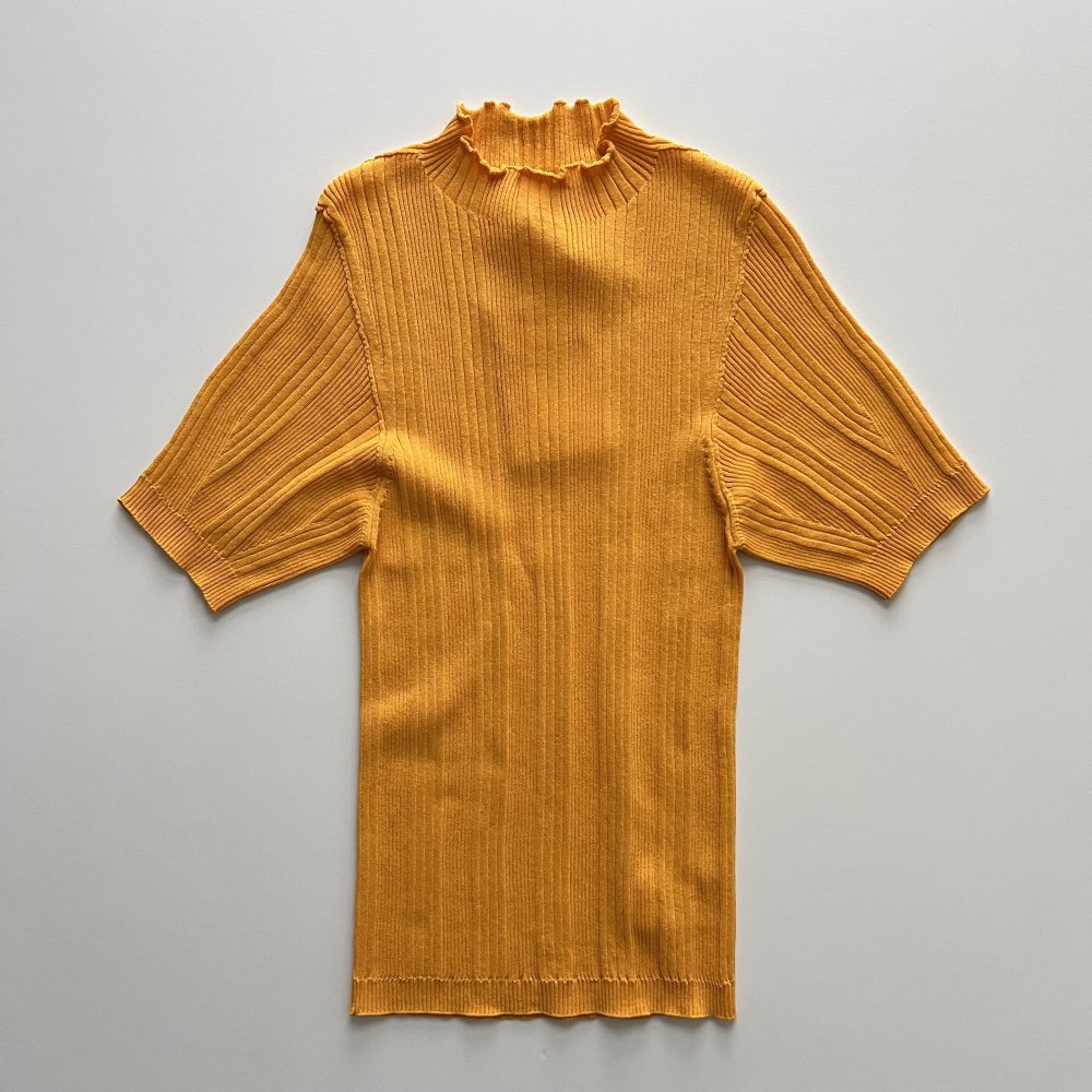 <img class='new_mark_img1' src='https://img.shop-pro.jp/img/new/icons20.gif' style='border:none;display:inline;margin:0px;padding:0px;width:auto;' />high twist cotton ribbed-knit sweater - yellow - 40%off