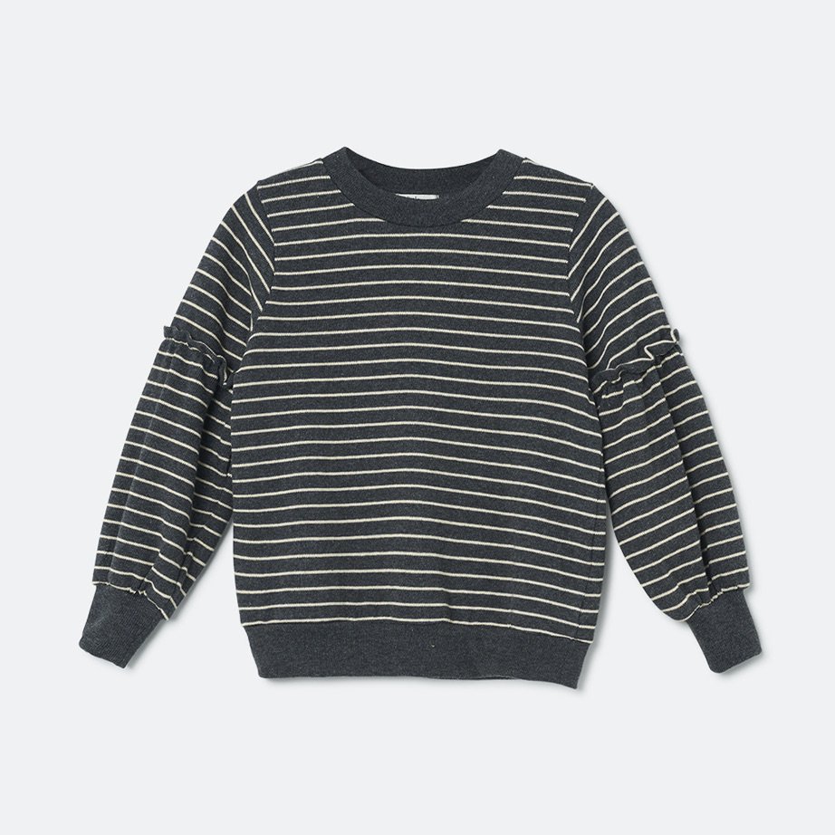 <img class='new_mark_img1' src='https://img.shop-pro.jp/img/new/icons20.gif' style='border:none;display:inline;margin:0px;padding:0px;width:auto;' />striped puff sweater - dark grey / stone - 50off