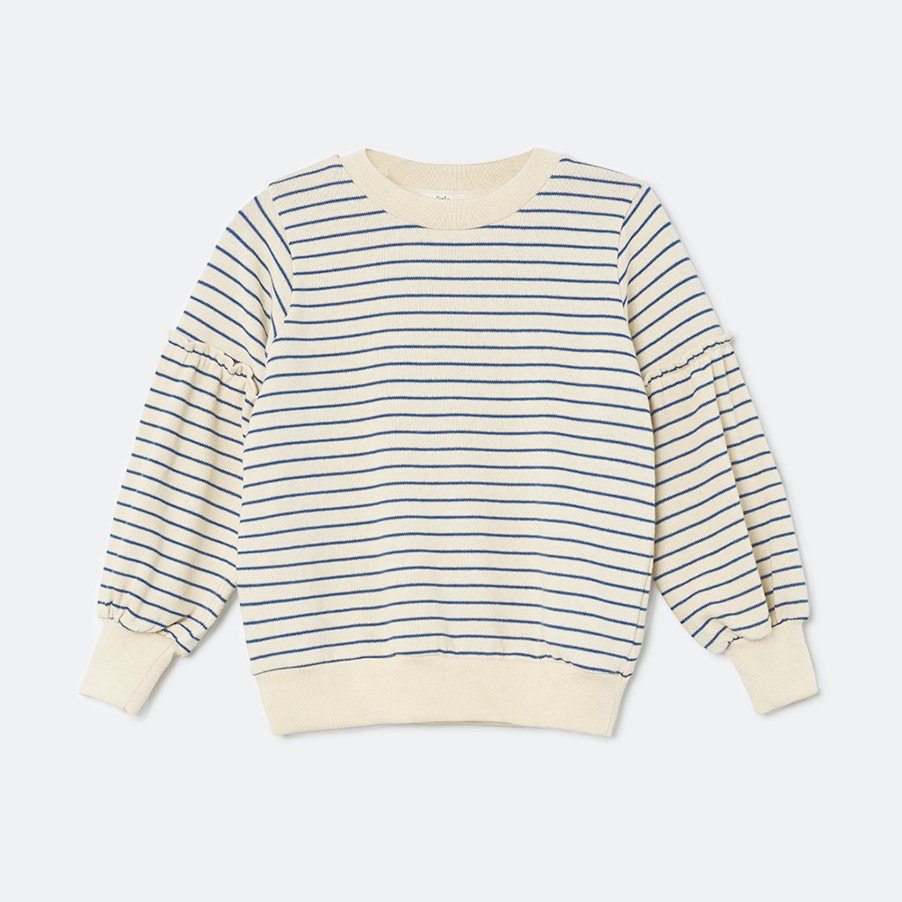 <img class='new_mark_img1' src='https://img.shop-pro.jp/img/new/icons20.gif' style='border:none;display:inline;margin:0px;padding:0px;width:auto;' />striped puff sweater - blue / stone - 50％off