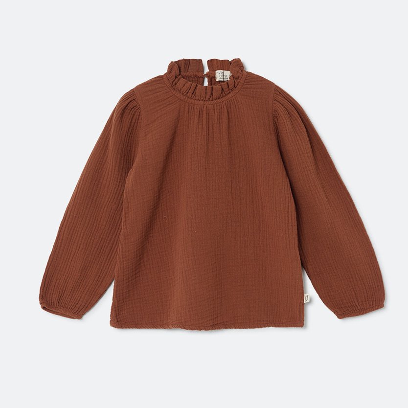 <img class='new_mark_img1' src='https://img.shop-pro.jp/img/new/icons20.gif' style='border:none;display:inline;margin:0px;padding:0px;width:auto;' />soft gauze blouse - brown - 50％off