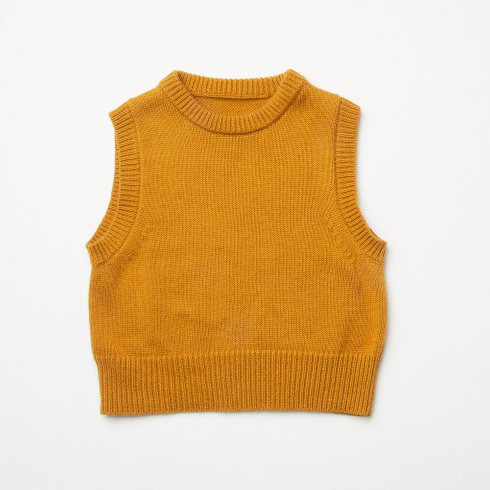 <img class='new_mark_img1' src='https://img.shop-pro.jp/img/new/icons20.gif' style='border:none;display:inline;margin:0px;padding:0px;width:auto;' />leap frog knitted vest - mustard - 50off