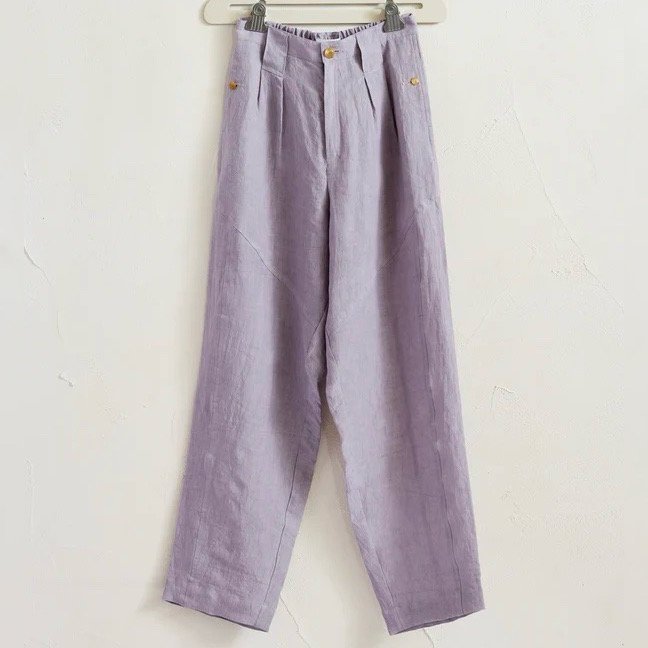 <img class='new_mark_img1' src='https://img.shop-pro.jp/img/new/icons14.gif' style='border:none;display:inline;margin:0px;padding:0px;width:auto;' />linen tapered pants- purple
