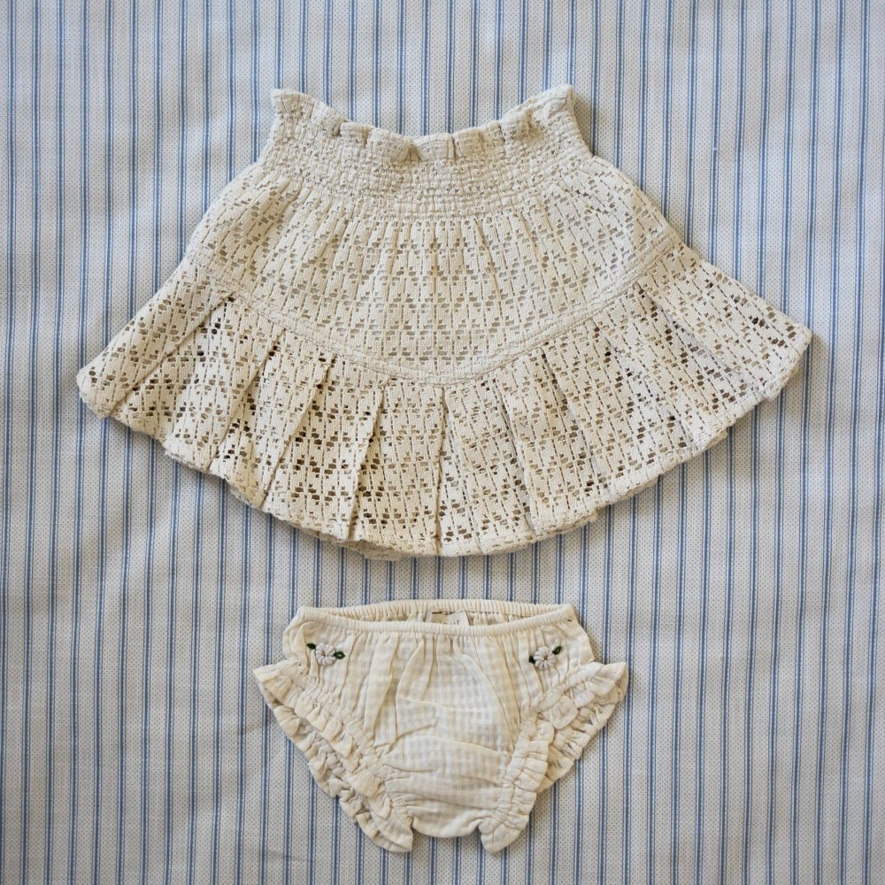 <img class='new_mark_img1' src='https://img.shop-pro.jp/img/new/icons14.gif' style='border:none;display:inline;margin:0px;padding:0px;width:auto;' />set pleated skirt&panty - natural lace fabric & check