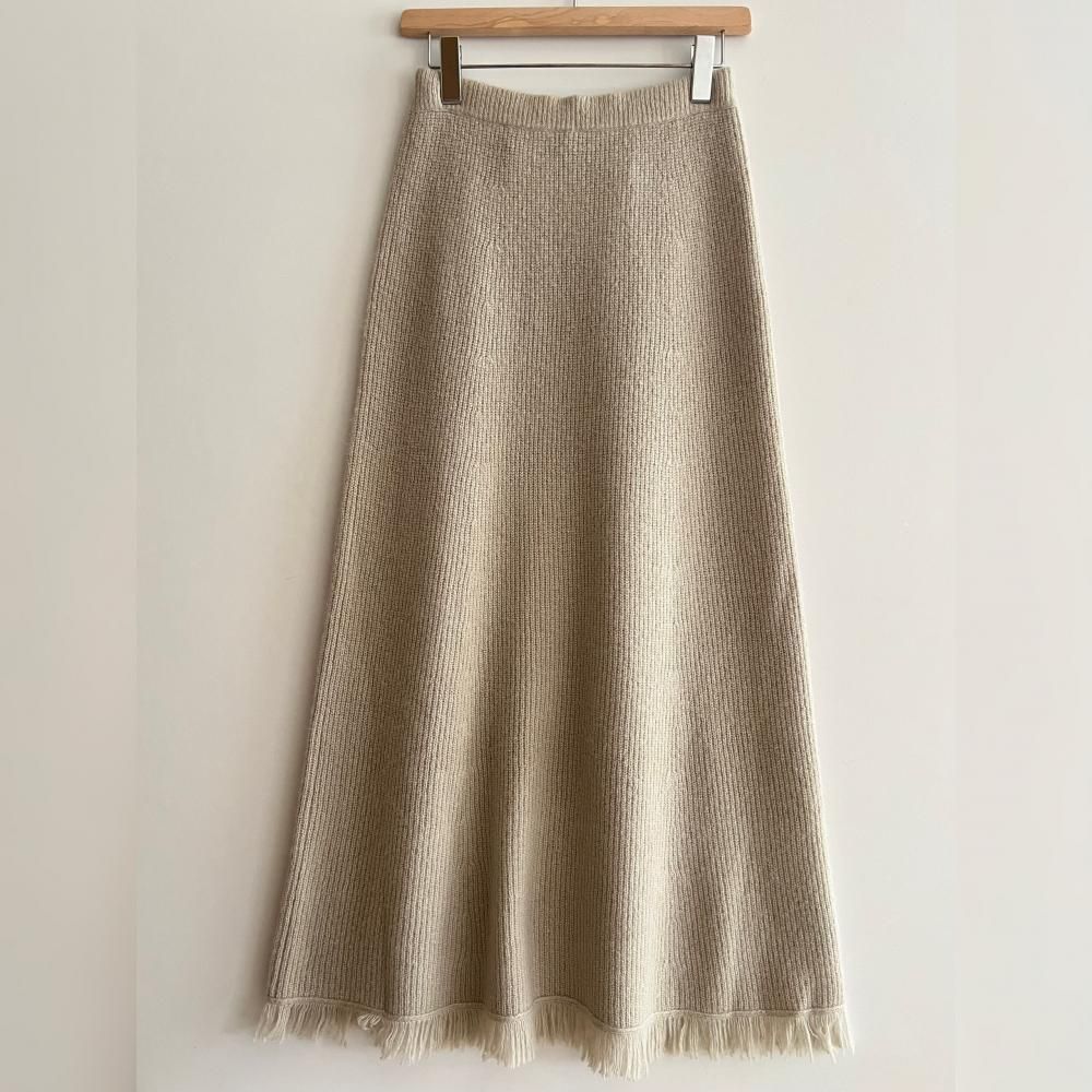<img class='new_mark_img1' src='https://img.shop-pro.jp/img/new/icons20.gif' style='border:none;display:inline;margin:0px;padding:0px;width:auto;' />alpaca rib knit skirt - beige - 50%off