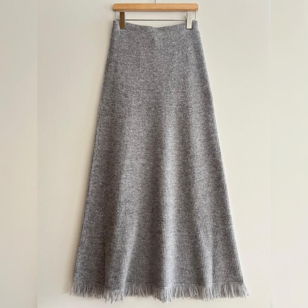 <img class='new_mark_img1' src='https://img.shop-pro.jp/img/new/icons20.gif' style='border:none;display:inline;margin:0px;padding:0px;width:auto;' />alpaca rib knit skirt - grey - 50%off