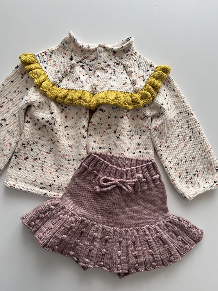 eyelet popcorn skating skirt - plum petal - the LITTLE STANDARD