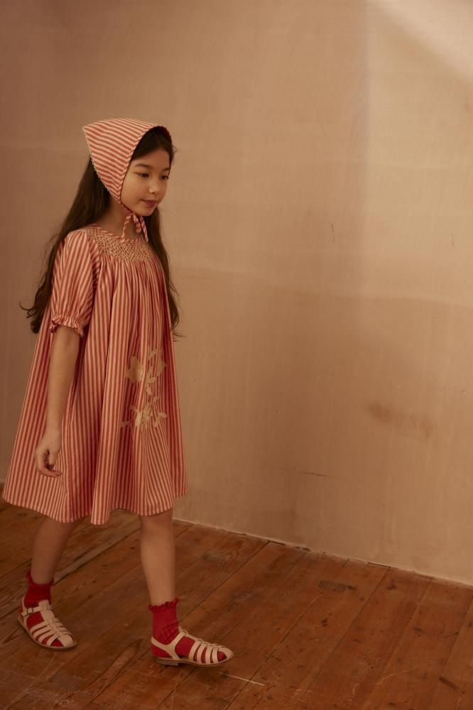 Cotton woven embroidered dress vintage inspired child. – Apolina