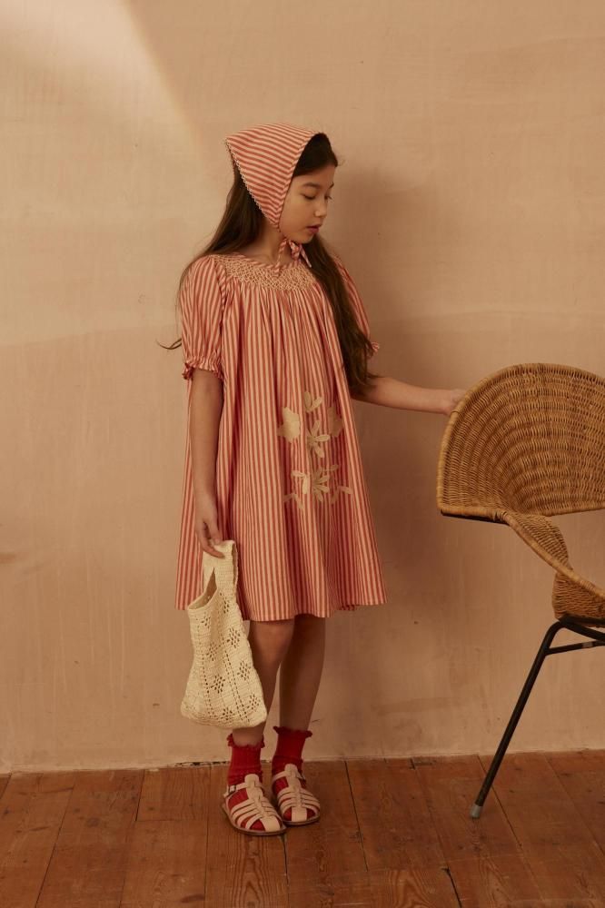 Apolina Sissy Kid's Embroidered Smock Dress Resort Calico