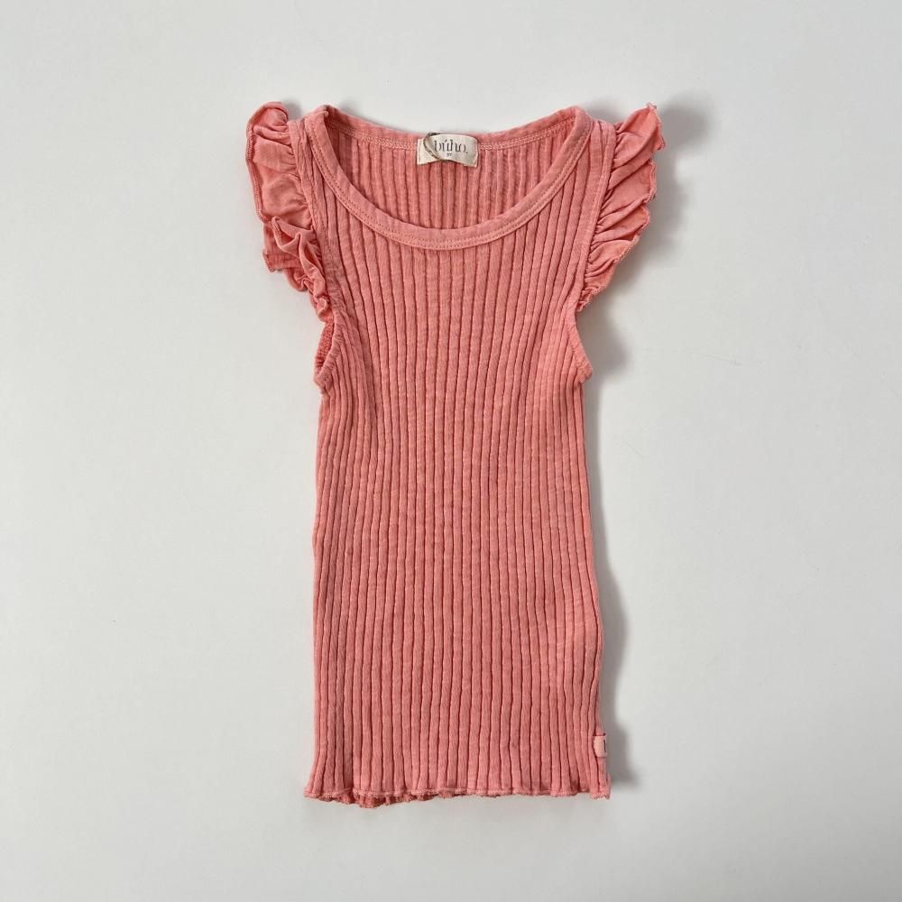 <img class='new_mark_img1' src='https://img.shop-pro.jp/img/new/icons14.gif' style='border:none;display:inline;margin:0px;padding:0px;width:auto;' />rib ruffle T-shirt - peach pink