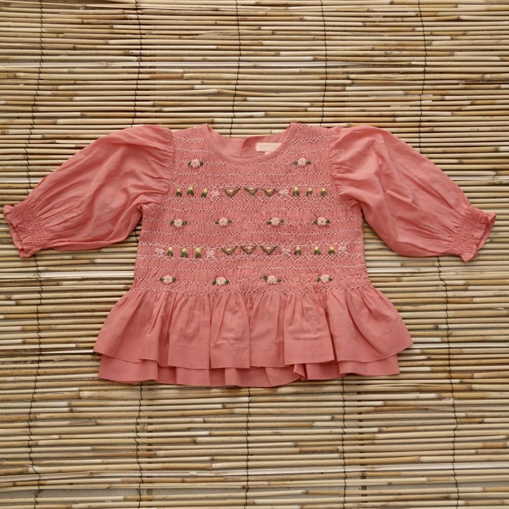 <img class='new_mark_img1' src='https://img.shop-pro.jp/img/new/icons14.gif' style='border:none;display:inline;margin:0px;padding:0px;width:auto;' />new smock blouse with long sleeve - dark pink sushi