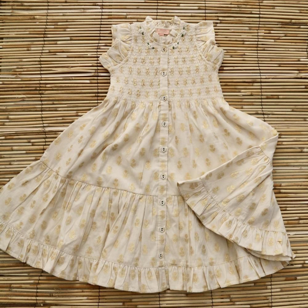 <img class='new_mark_img1' src='https://img.shop-pro.jp/img/new/icons14.gif' style='border:none;display:inline;margin:0px;padding:0px;width:auto;' />ibiza dress - flower lurex ecru chanderi