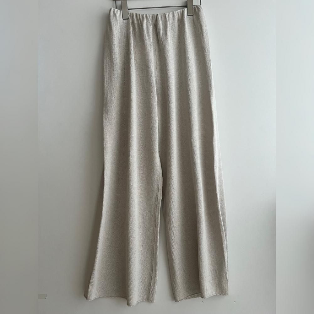 <img class='new_mark_img1' src='https://img.shop-pro.jp/img/new/icons14.gif' style='border:none;display:inline;margin:0px;padding:0px;width:auto;' />paper knit pants - grayish ivory