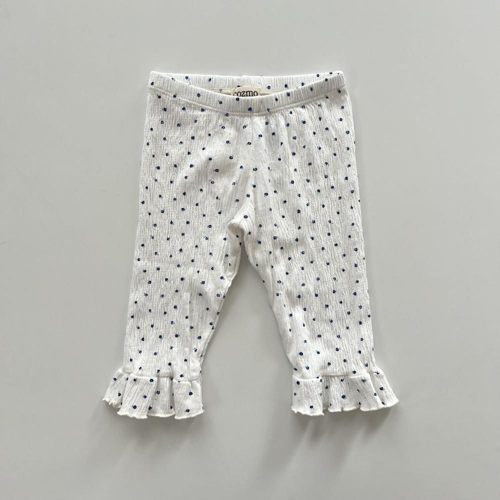 <img class='new_mark_img1' src='https://img.shop-pro.jp/img/new/icons14.gif' style='border:none;display:inline;margin:0px;padding:0px;width:auto;' />floral gauze baby leggings - ivory blue