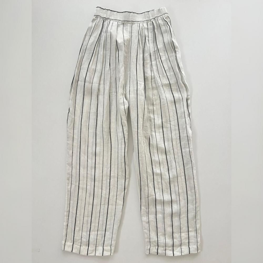 <img class='new_mark_img1' src='https://img.shop-pro.jp/img/new/icons14.gif' style='border:none;display:inline;margin:0px;padding:0px;width:auto;' />khadi linen tuck pants - stripe