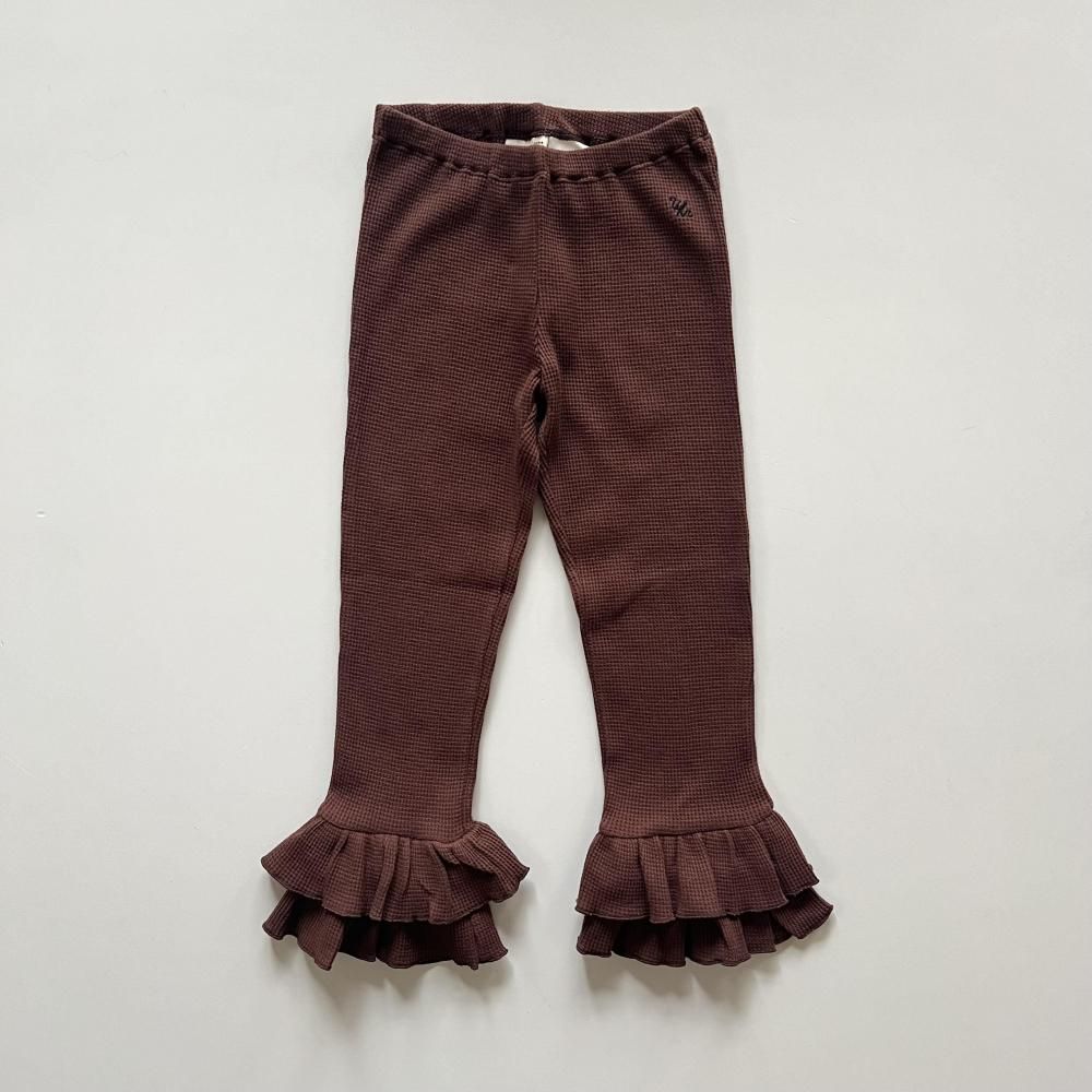 <img class='new_mark_img1' src='https://img.shop-pro.jp/img/new/icons14.gif' style='border:none;display:inline;margin:0px;padding:0px;width:auto;' />waffle frill pants - brown