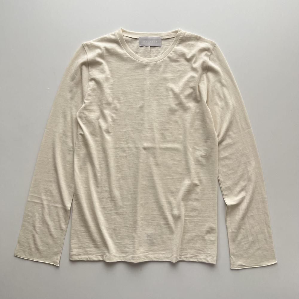 <img class='new_mark_img1' src='https://img.shop-pro.jp/img/new/icons14.gif' style='border:none;display:inline;margin:0px;padding:0px;width:auto;' />cotton cashmere crew neck T - chalk