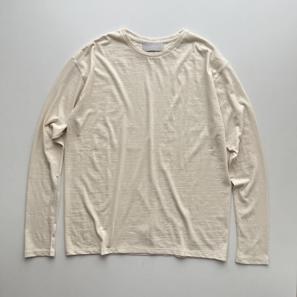 <img class='new_mark_img1' src='https://img.shop-pro.jp/img/new/icons14.gif' style='border:none;display:inline;margin:0px;padding:0px;width:auto;' />cotton cashmere crew neck relax T - chalk