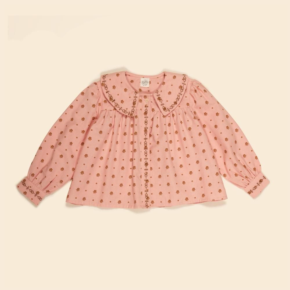 <img class='new_mark_img1' src='https://img.shop-pro.jp/img/new/icons14.gif' style='border:none;display:inline;margin:0px;padding:0px;width:auto;' />ɲ / 2-3y, 3-5ycarlotta blouse medow calico ribbon