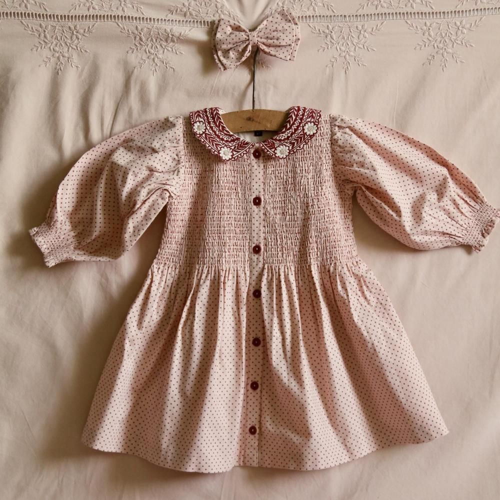 <img class='new_mark_img1' src='https://img.shop-pro.jp/img/new/icons14.gif' style='border:none;display:inline;margin:0px;padding:0px;width:auto;' />tunique with hair clip - pink dot print