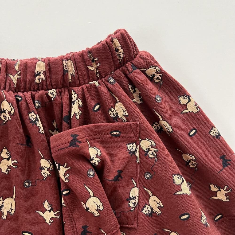 circle skirt - madder root cat & mouse - the LITTLE STANDARD