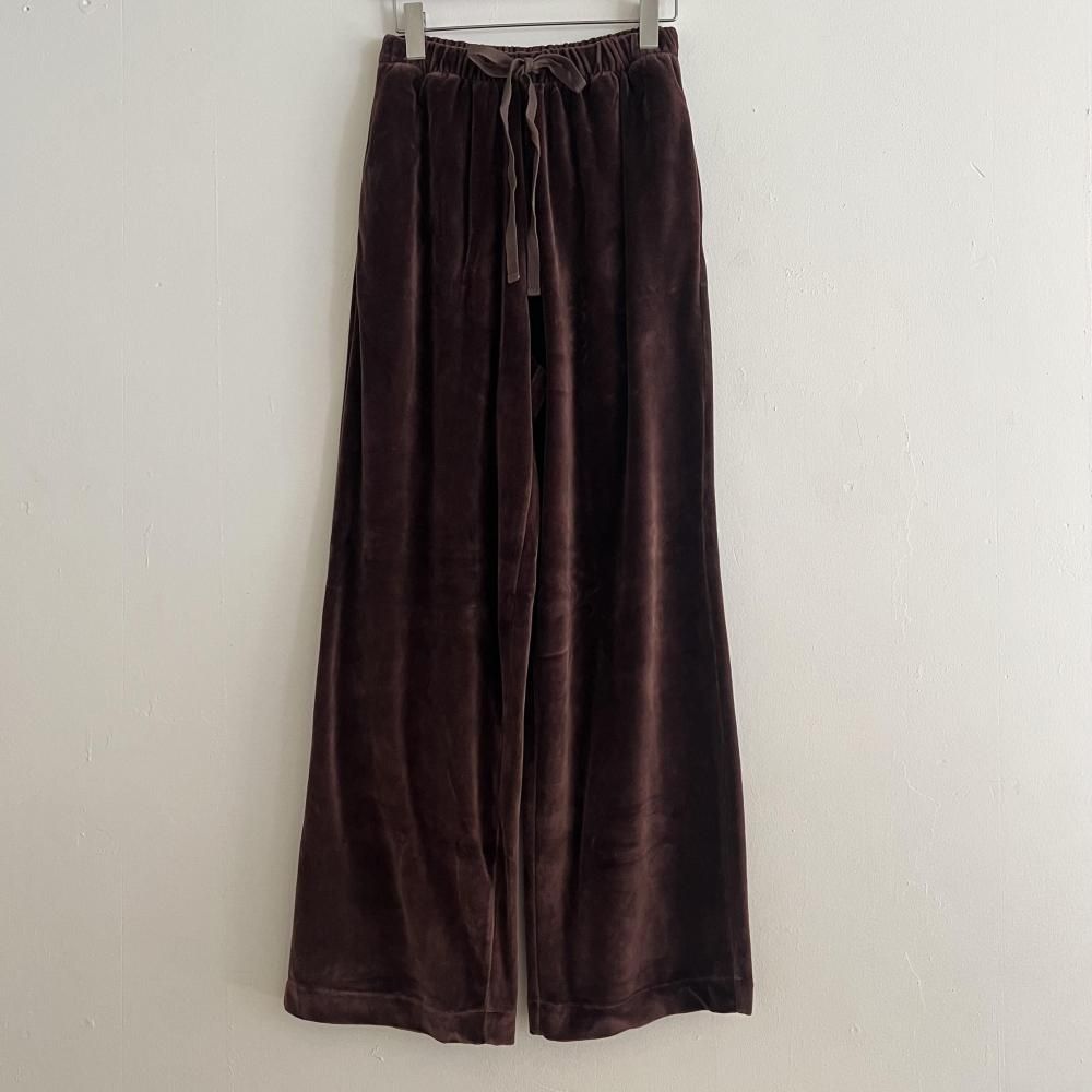 <img class='new_mark_img1' src='https://img.shop-pro.jp/img/new/icons14.gif' style='border:none;display:inline;margin:0px;padding:0px;width:auto;' />cotton velour wide pants - mahogany