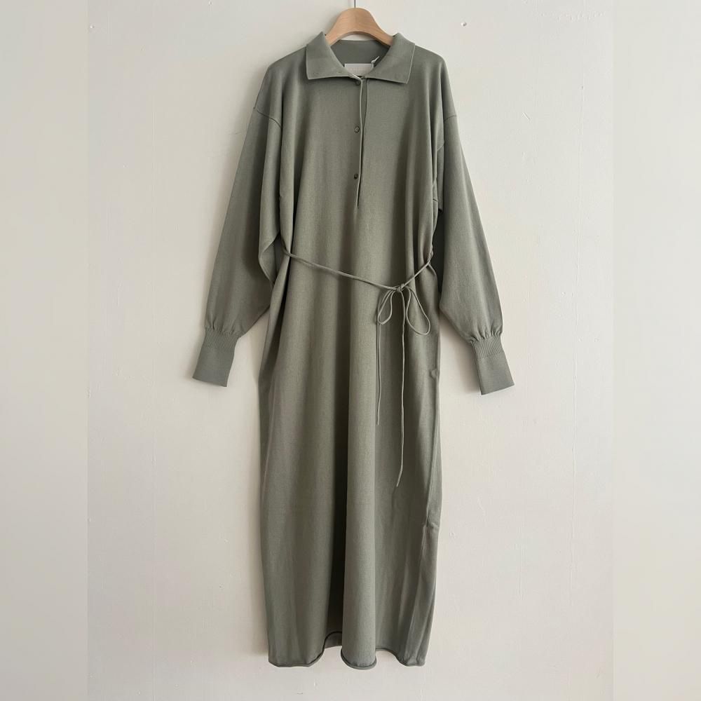 <img class='new_mark_img1' src='https://img.shop-pro.jp/img/new/icons14.gif' style='border:none;display:inline;margin:0px;padding:0px;width:auto;' />seawoolorganic cotton polo knit dress - sage grey