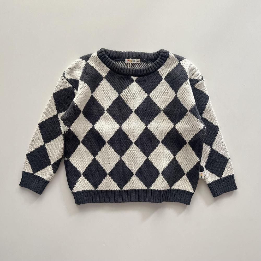 <img class='new_mark_img1' src='https://img.shop-pro.jp/img/new/icons14.gif' style='border:none;display:inline;margin:0px;padding:0px;width:auto;' />checked knitted sweater - checkmate