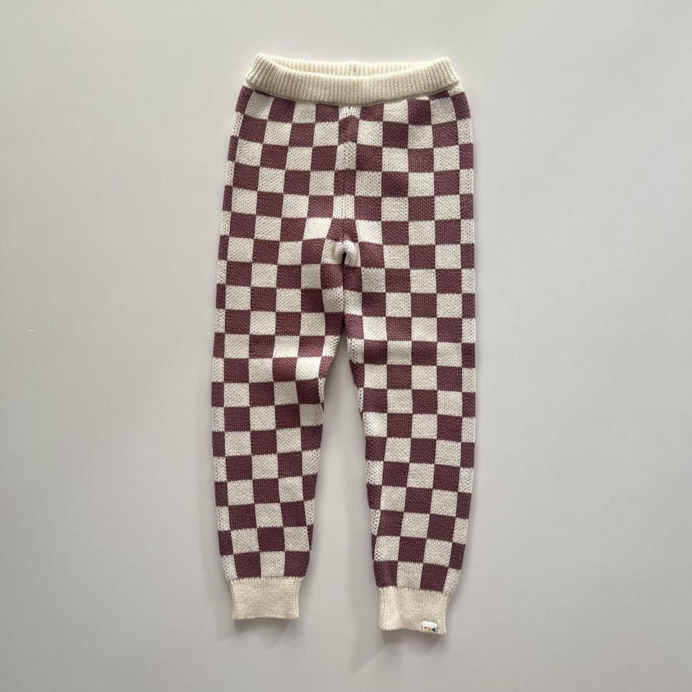 <img class='new_mark_img1' src='https://img.shop-pro.jp/img/new/icons14.gif' style='border:none;display:inline;margin:0px;padding:0px;width:auto;' />checked knitted leggings - mauve