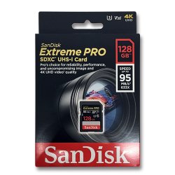 SDカード 128GB CLASS10 UHS-I U3<br>SanDisk サンディスク<br>SDXC 128ギガ 95MB/s 633X<br>海外パッケージ (メール便対応）