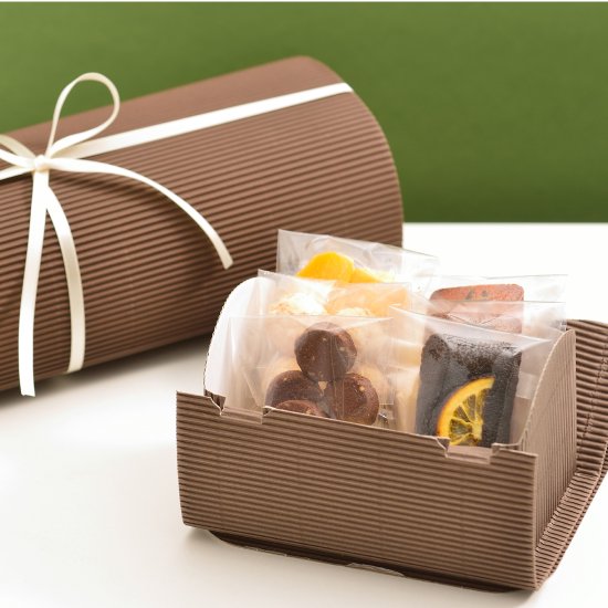 ロールケーキ箱 ロールケース 小 ブラウン 50個入 お菓子 パンのパッケージ通販 プチリュバン