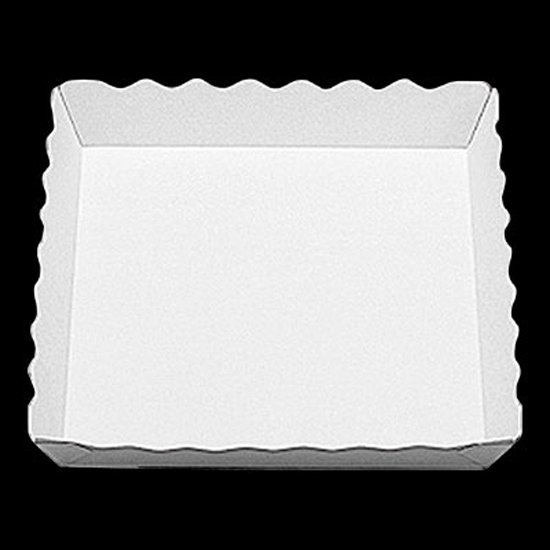 パン包装・紙トレー・結束材・ パントレー波型（白） 小 100枚入 - お