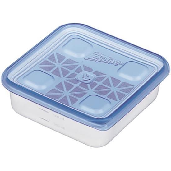 密閉容器 ジップロックコンテナー 正方形 700ml 2個入-お菓子・パン